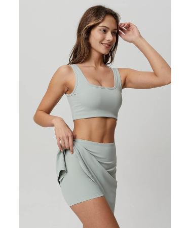 QINSEN Women's 2-Piece Active Dress with Built-In Shorts & Mini Skirt - Small, Light Green - Buy Online on GoSupps.com