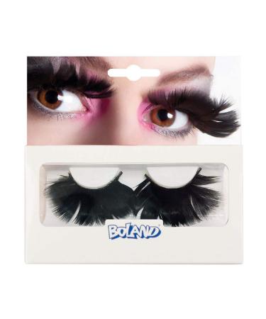 Boland 01640 - Self -adhesive eyelashes springs black 1 pair artificial eyelashes simple application eye premium theme party carnival