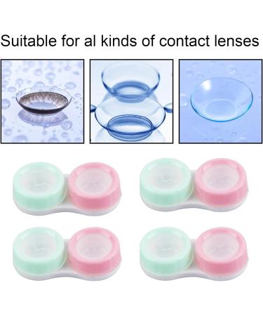 5-Piece Macaron Contact Lens Container Set - Green & Pink | Travel-Friendly Lens Cases for Home & Travel - Buy Online on GoSupps.com