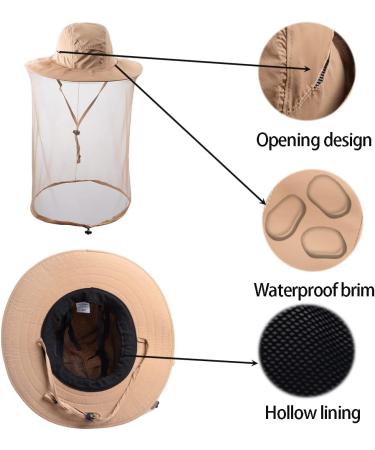 ZffXH Head Net Safari Hat with Mosquito Netting - Khaki - Buy Online on GoSupps.com