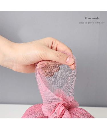 Qiviya Long Bath Loofah with Handle - Exfoliating Shower Pouf Ball for Men and Women (Pink) - Buy Online on GoSupps.com