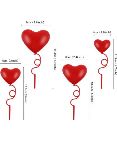 Blumomon Pack of 4 Heart Cake Toppers Red Valentine's Day Cake Topper Picks Mixed Size Happy Valentine's Day Cake Decorations Valentine's Day Wedding Party Bridal Shower Decorations Accessories Valentine's Day 5 - Buy Online on GoSupps.com