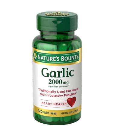 Nature's Bounty Garlic 2000 mg 120 Coated Tablets - Buy Online on GoSupps.com