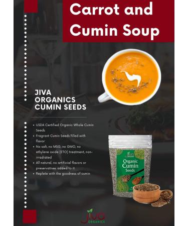 Jiva Organics Organic Cumin Seeds Whole 1lb Jar - Non-GMO, Pure, Vegan - Cumino - 1 Pound Jar - Buy Online on GoSupps.com