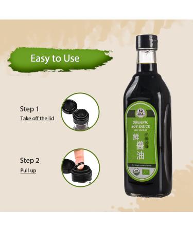 52USA Organic Low Sodium Soy Sauce 16.2oz - Perfect for Marinating Fish, Meat & Vegetables - Buy Online on GoSupps.com