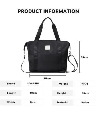 SONARIN Large Capacity Waterproof Baby Nappy Changing Tote Bag Stylish Baby Changing Bag Satchel Messenger Bag Portable Travel Diaper Bag with Stroller Straps & Changing Mat Black - Buy Online on GoSupps.com