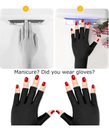 Xree UV Gloves for Women - Fingerless Anti-UV Protection for Manicure Cycling & Fitness - Black (20x8 cm) - Buy Online on GoSupps.com