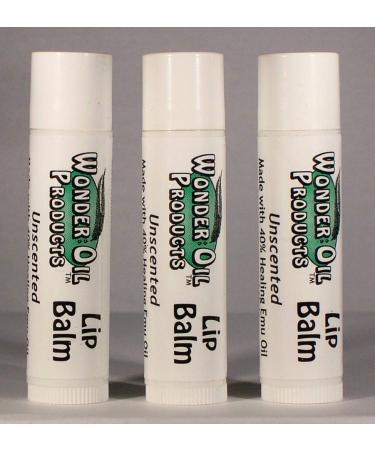 3X Moisturizing Lip Balm with 40% Healing Emu Oil .19 oz. (5.4 g) LONGEST LASTING!