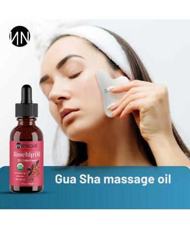 Natnique Organic Rosehip Seed Oil 1 oz USDA Certified Cold-Pressed Moisturizer for Face Skin & Hair Natural Hydrating Serum for Wrinkles & Fine Lines Ideal for Gua Sha Massage & Radiant Glow - Buy Online on GoSupps.com
