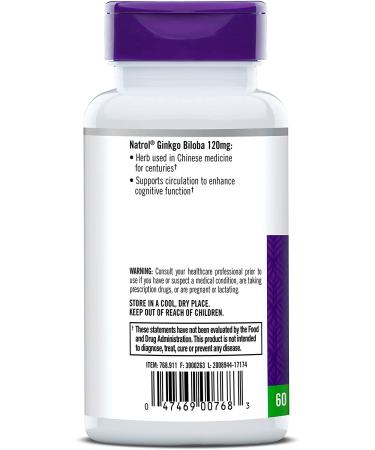 Shop Natrol Ginkgo Biloba 120mg - 60 Capsules for Memory & Focus Support - Buy Online on GoSupps.com