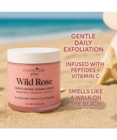 Florida Glow Polypeptide Sugar Scrub for Women - Exfoliating Body Sugar Scrub with Peptides & Vitamin C for Smooth Radiant Skin - 10.5 oz - Buy Online on GoSupps.com