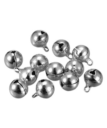 uxcell Jingle Bells, 1/2" 100pcs Small Craft Bells for DIY Holiday Decoration, Musical Party, Home, Festival, Wedding, Silver Tone