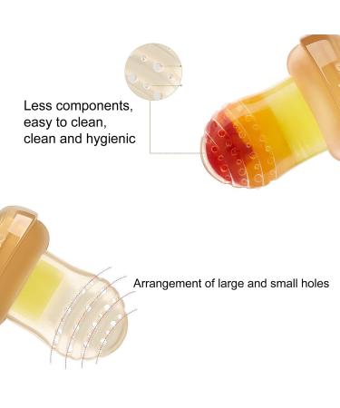 2PCS Baby Fruit Feeder Set with Pacifier Clips - Silicone Teething Pacifiers for Babies & Toddlers - Leak Proof & Safe - Buy Online on GoSupps.com