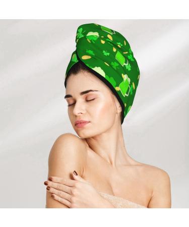 St. Patrick's Day Microfiber Hair Towel - Super Absorbent Coral Velvet Wrap for Long Curly & Thick Hair | Quick Dry Solution for Women - Buy Online on GoSupps.com