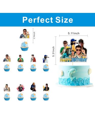 Peso Pluma Birthday Party Decorations with 25pcs Cake Topper and Cupcake Toppers Sets for Peso Pluma Birthday Party Supplies - Buy Online on GoSupps.com