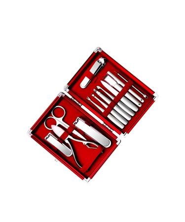 Nail Clippers Kit Personal Care Manicure Pedicure Set Portable Nail Clippers Thick Nails Home Use 13 Pieces Man Red Travel Nail Clippers
