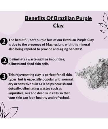 Mi Nature Brazilian Purple Clay 227g - Detoxifying Skin Mask for Younger Looking Skin - Ideal for Masks, Creams, Scrubs, Bath Bombs, Body Wash and Soaps - Buy Online on GoSupps.com