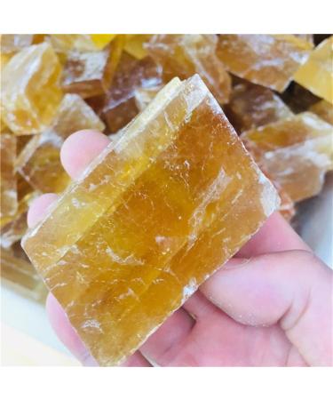 Natural Crystal Rough Natural Yellow Rough Selenite Slab Transparent Gypsum Specimen Can be Used for (Size : 200) (Size : 300g)