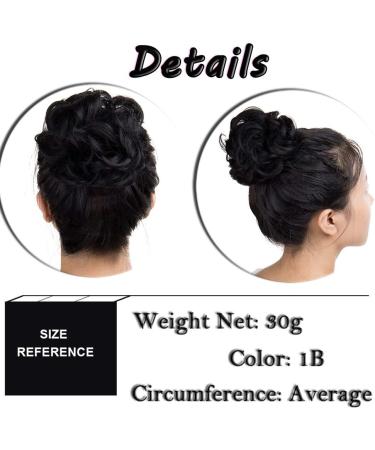 Messy Updo Hairpiece Scrunchy Scrunchie Hair Bun Extension Dark Black Curly Hair Ribbon Ponytail Extensin Donut Hair Chignons Normal Dark Black - Buy Online on GoSupps.com