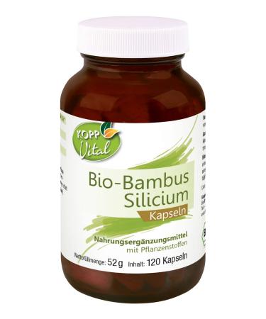 KOPP VITAL Bio -Bambus Silicium capsules 52 g - 1 x 120 capsules - pharmacy quality - organic quality - Premium silicon & raw materials - vegetable capsule shell