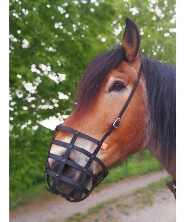 Heavy Horse Parts Feeding Muzzle | Strong Standard Size with Throat Strap & Reinforced Base Plate - International Shipping Available - Buy Online on GoSupps.com