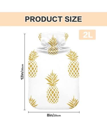 Hot Water Bottle with Pineapple Cover - 2L Pain Relief & Menstrual Cramps Heating Bag | Buy Internationally - Buy Online on GoSupps.com
