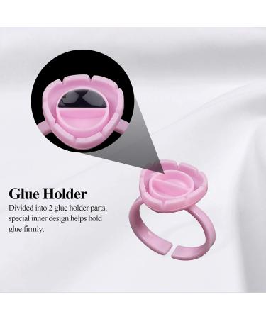 Fenshine 100 PCS Lash Glue Holder Ring Cups - Pink | Eyelash Extension Supply for Volume Lashes | Quick Blossom Cups - 2 Methods of Use - Buy Online on GoSupps.com