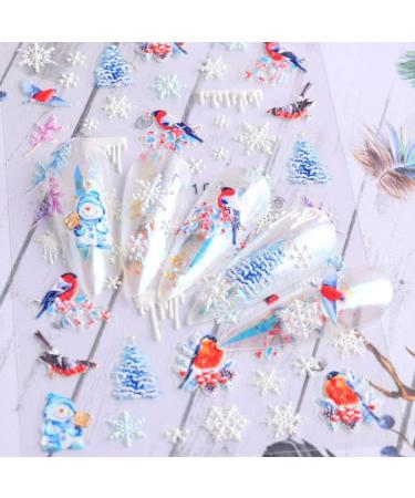 Xmas Decals Nail Art Decoration Festive Design Gingerbread Man 5D Embossed Nail Stickers Snowflakes Winter(5D-K099) - Buy Online on GoSupps.com