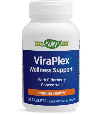 Nature's Way ViraPlex Wellness Support with Elderberry Concentrate* Immune Support* 80 Tablets