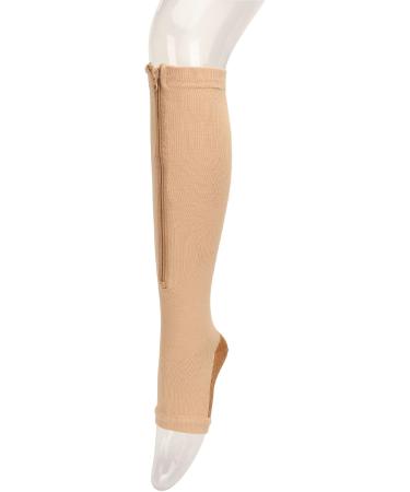 Compression Calf Stockings with Open Toe - 2 Pack Breathable & Elastic Zipper Design for Injury Relief - S/M Size - Buy Online on GoSupps.com