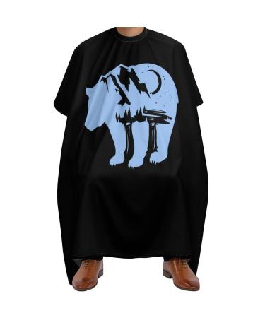Bear Mountain Moon Barber Cape with Adjustable Snap Hair Cutting Salon Barber Apron for Adult