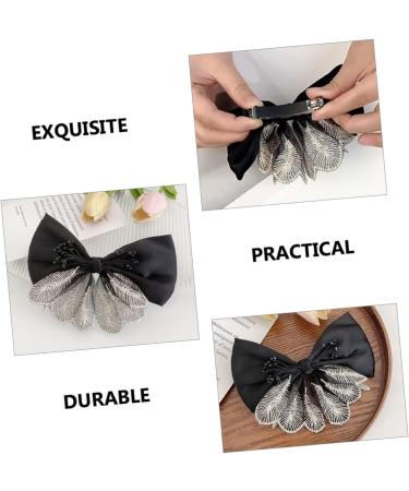 Beaupretty Bow Hairpin Hair Accessory for Women Xmas Bowknot Ribbon Hair Bow Black Barrettes Makeup Hair Clips Girls Hair Clips Black Bows Ponytail Clip Girl Bows Temperament Fabric Headband - Buy Online on GoSupps.com