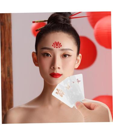 CANIGHT 1 Set Hanfu Forehead Patch Face Painting Templates Face Paint Stencil Birth Stencil White Pvc - Buy Online on GoSupps.com