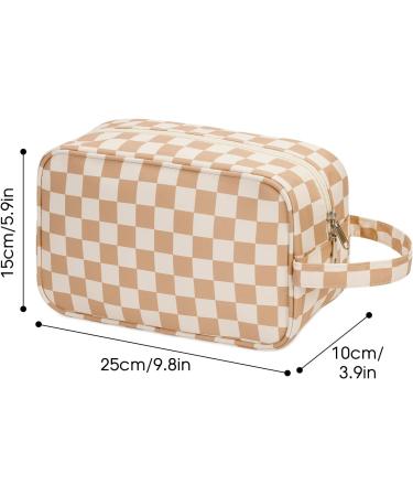 Travel Toiletry Wash Bag - Dopp Kit Shaving Bag for Men and Women - Toiletries Accessories - Light Brown - Buy Online on GoSupps.com