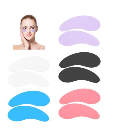 5 Pairs Under Eye Patches Reusable Eye Patches Silicone Patches Under Eye Mask Silicone Eye Patches Reusable Overnight for Dark Circles and Puffiness Effect to Reduce Wrinkles and Fine Lines Colorful