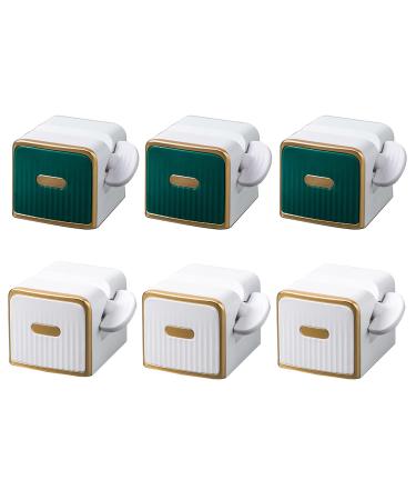 Tube Toothpaste Squeezer Toothpaste Squeezer Rolling Tube Toothpaste Squeezer Wall Mounted Toothpaste Dispenser Toothpaste Seat Holder Stand Toothpaste Clip Saves Facial Cleanser Manual Toothpaste Sq Green(3pcs)+white(3pcs)