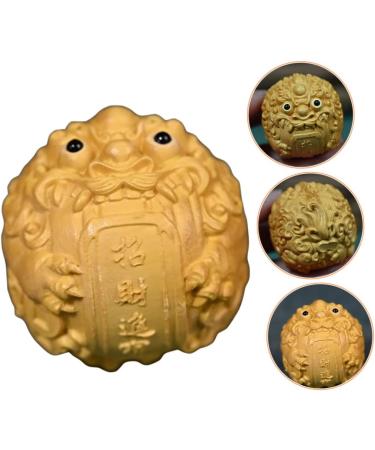 Premium Healeved Bagua Ornament - Peach Wood Pi Yao Tea Pet Kylin Statue | Chinese Feng Shui Decor & Fitness Tool - Buy Online on GoSupps.com