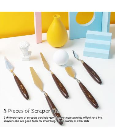 Lightwish 5xPalette Knife Set - Stainless Steel Painting Knives for Oil, Canvas, Acrylic - Color Mixing Spatula Palette Knives (5 Pieces) - Buy Online on GoSupps.com