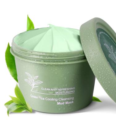 Green Tea Mud Mask - Green Tea Deep Cleanse Mask for Pore Cleansing & Moisturizing & Hydrating & Refreshing  Antioxidant Green Tea Face Mask Improves Overall Complexion  Clay Mask for All Skin Types 3.52 OZ(pack of 1)