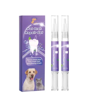 Pet Oral Repair Gel Cleaning Pet Clean Teeth Gel Pet Oral Restoration Whitening Gel Natural Dog Toothpaste Gel for Pet Oral Care 2pcs