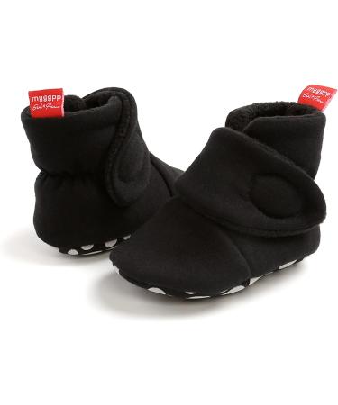 Baby Booties Slippers | Infant Boots for First Steps | Winter Sock Crib Shoes | Boys Girls 0-18 Months | 6-12 Months C Black - Buy Online on GoSupps.com