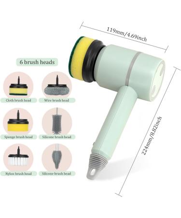 Dish Buddy Dish Gun for Washing Dishes Electric Scrub Brush Electric Dish Scrubber with 6 Replaceable Brush Heads Handheld Kitchen Brushes for Dishes Kitchen Cleaning Brushes - Buy Online on GoSupps.com