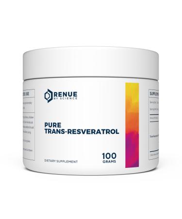Renue By Science Resveratrol | High Strength Resveratrol Supplement | 100g Trans Resveratrol Powder | Reservatrol 200 Day Supply | Non-GMO & Allergen Free | Manufactured in The USA Third-Party Tested