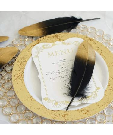 50pcs Dipped Gold & Silver 6-8 inch Goose Feathers for Crafts and Apparel - Gold & Black Feathers - Buy Online on GoSupps.com