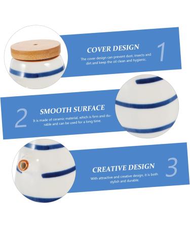 HOMSFOU 5pcs Kitchen Sauce Bottle Glass Ceramic Olive Oil Dispenser Oil Pot Can Containers with Lids Salad Oil Salad Dressing Container Seasoning Holder Condiment White Small Tools 13X7.5X4.3CMx5pcs Whitex5pcs - Buy Online on GoSupps.com