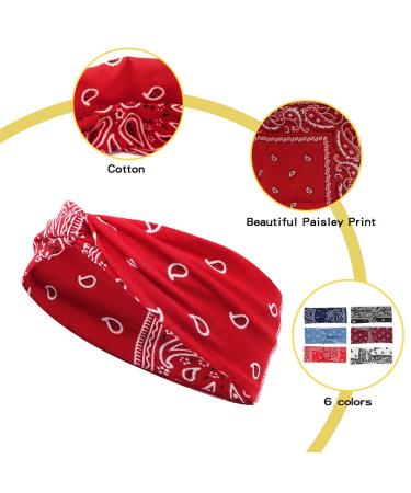 Buy 6 Pieces Paisley Headbands for Women - Elastic Cotton Wide Hair Bands & Yoga Turbans for Sports Running & Yoga - Buy Online on GoSupps.com