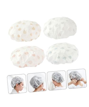 FOMIYES Women's Shower Cap Set - 4pcs Bathing Hair Caps for Ladies | Adjustable Crown & Waterproof Design - Buy Online on GoSupps.com