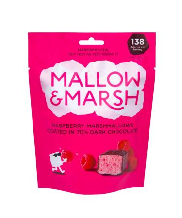 Mallow Marsh Mallow & Marsh Raspberry coated in 70 dark chocolate Marshmallow Sharing Bag Multipack 6 x 100g