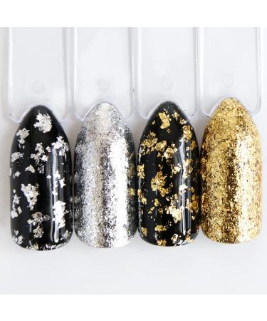 Holographic Glitter Nail Powder Kit - Gold/Silver Nail Art Foil Set - Buy Online on GoSupps.com