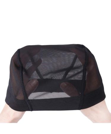 Black Mesh Dome Cap for Wigs - 5 Pieces - Wide Rubber Band Wig Cap for Wig Making | International Shipping - Buy Online on GoSupps.com
